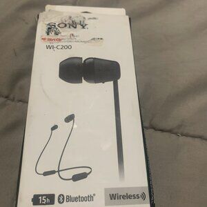 Official Sony Bluetooth Wireless Stereo Headset WI-C200 [ White ] NEW